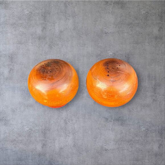 Vintage California Redwood Souvenir Salt & Pepper Balls Mushroom Shape - Picture 2 of 8